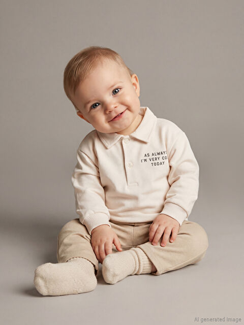 LCW baby Polo Yaka Erkek Bebek Sweatshirt ve Pantolon - W5K698Z1-V5Q