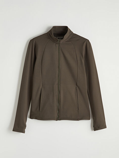 KOOR SPORT Dik Yaka Parmak Geçmeli Kadın Fermuarlı Sweatshirt - W5KA52Z8-HEJ