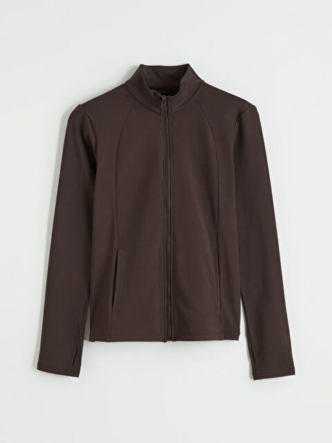 KOOR SPORT Dik Yaka Parmak Geçmeli Kadın Fermuarlı Sweatshirt - W5KA52Z8-HNM