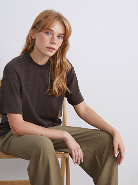 LCW Modest Dik Yaka Kadın Tişört - W5KA85Z8-HMK