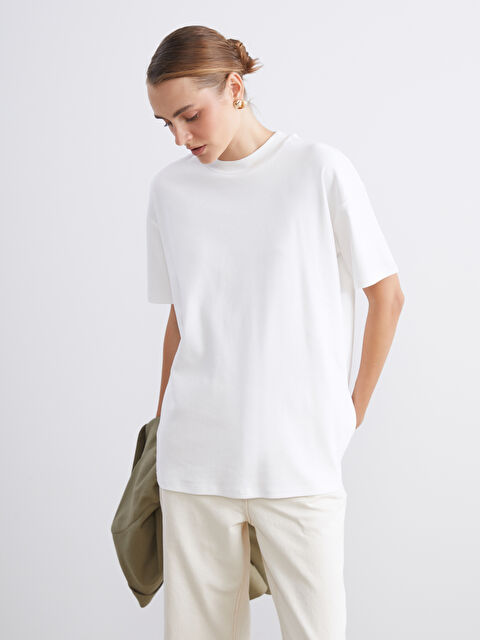 LCW Modest Dik Yaka Kadın Tişört - W5KA85Z8-R9J