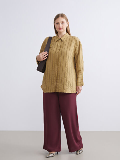 LCW Vision Beli Lastikli Geniş Paça Kadın Pantolon - W5KB18Z8-ZMY