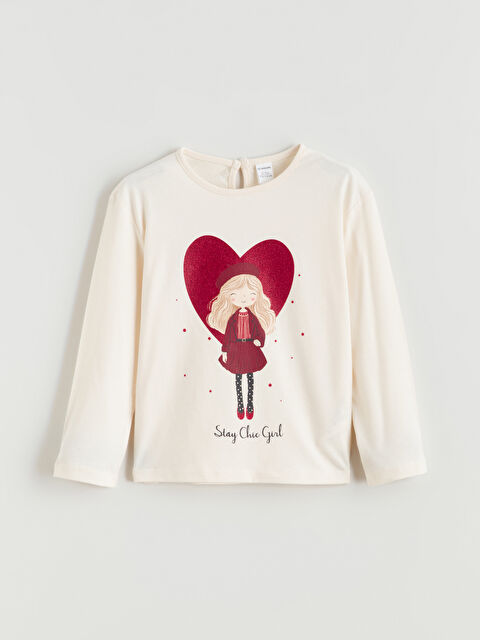 LCW Kids Baskılı Kız Çocuk Tişört - W5KC44Z1-FRC