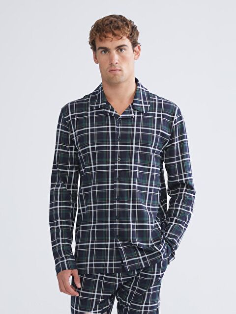 LC WAIKIKI Gömlek Yaka Ekose Erkek Pijama Üstü - W5KC99Z8-LSJ