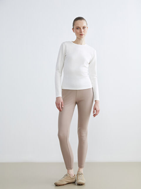 LCW ECO მაღალი წელის, ჭრილიანი დაბოლოებით, რიბირებული ქალის ლეგინსები - W5KF61Z8-QYZ