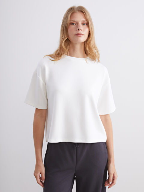 XSIDE Bisiklet Yaka Kadın Tişört - W5KH49Z8-Q6K