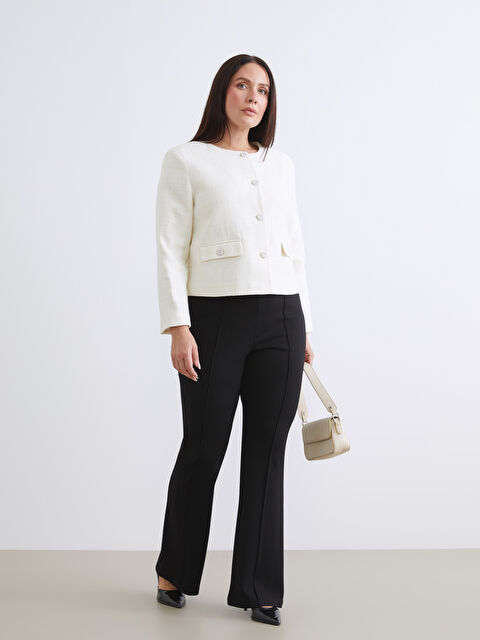 LCW Modest Beli Lastikli İspanyol Paça Kadın Pantolon - W5KI09Z8-RQL