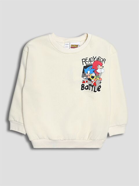 LCW Kids Boy ECRU Sweatshirt - W5KI62Z1-FDL