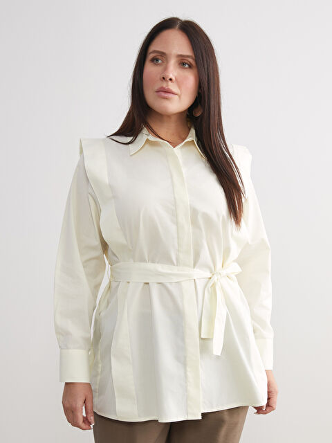 LCWAIKIKI Classic Kuşaklı Kadın Gömlek Tunik - W5KK02Z8-FTH