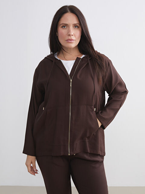 LCWAIKIKI Classic Kapüşonlu Kadın Hırka - W5KM25Z8-94W