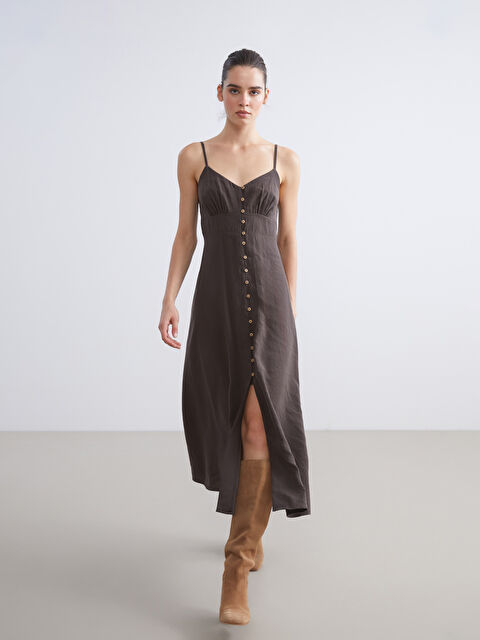 LCW Vision V Yaka Modal Karışımlı Askılı Elbise - W5KM65Z8-HDS