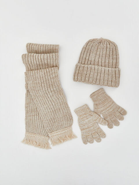 LCW ECO Erkek Çocuk Atkı Bere ve Eldiven Seti - W5KQ21Z4-V9D