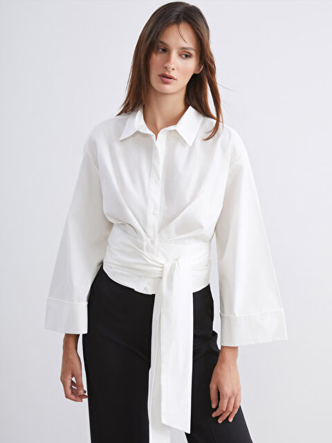 Soulife Bağlamalı Poplin Kadın Gömlek - W5KR55Z8-FDU