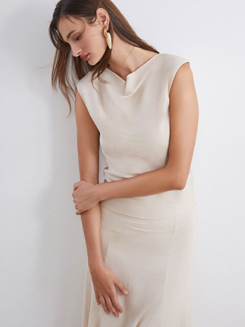 Soulife Dökümlü Yaka Dokulu Bluz - W5KR85Z8-FDW