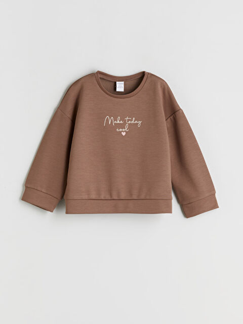 LCW Kids Bisiklet Yaka Kız Çocuk Sweatshirt - W5KS94Z1-H31