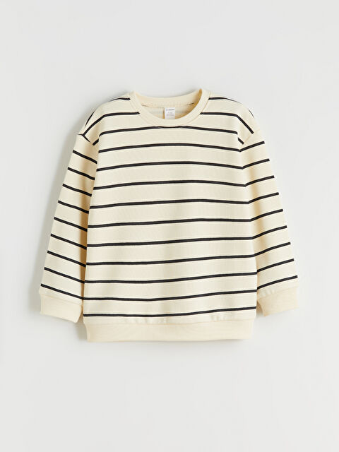 LCW Kids Bisiklet Yaka Çizgili Erkek Çocuk Sweatshirt - W5L086Z1-LQA