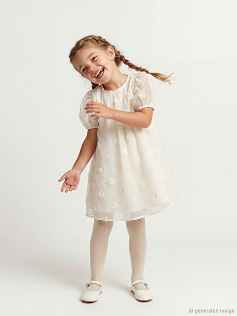 LCW Kids Bisiklet Yaka Kız Çocuk Elbise - W5L241Z1-EEW