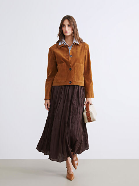 LCW Modest Beli Fermuarlı Kloş Etek - W5L366Z8-ZMQ