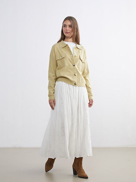 LCW Modest Beli Fermuarlı Kloş Etek - W5L366Z8-ZUY