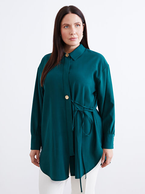 LCWAIKIKI Classic Bağlama Detaylı Kadın Gömlek Tunik - W5L523Z8-HLW