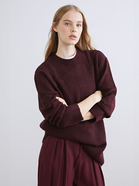 XSIDE Bisiklet Yaka Oversize Kadın Triko Kazak - W5L692Z8-JAV