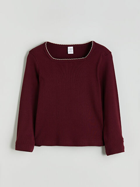 LCW Kids Bisiklet Yaka Kız Çocuk Bluz - W5L714Z1-R3J