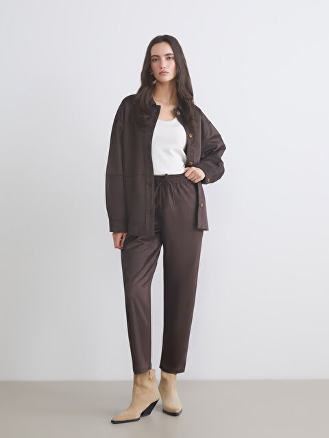 LCW Vision Elastic Waist Suede Look Women's Trousers - W5L801Z8-ZUP