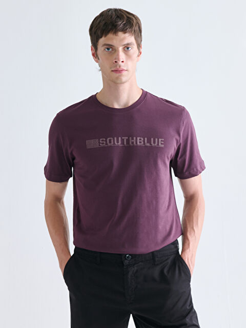 SOUTHBLUE Bisiklet Yaka Baskılı Penye Erkek Tişört - W5LC61Z8-YHP