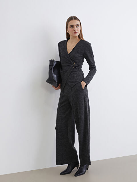 LCWAIKIKI Basic Beli Lastikli Geniş Paça Kadın Pantolon - W5LE14Z8-D3A