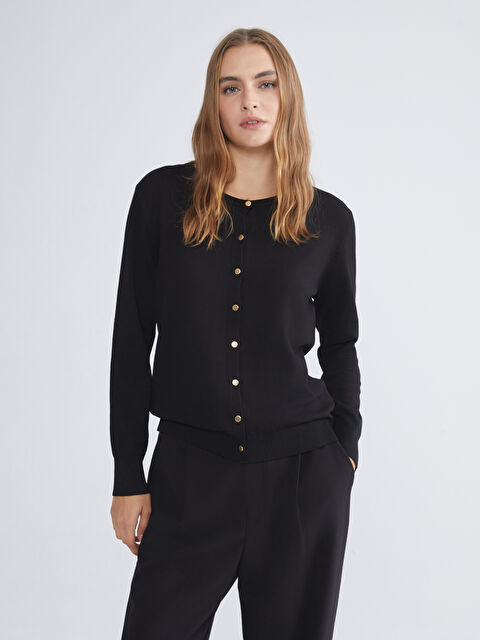 LCW ECO Bisiklet Yaka Kadın Triko Hırka - W5LF08Z8-CVL