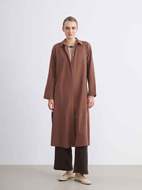 LCW Modest Loose Fit Kadın Gömlek Tunik - W5LF24Z8-D2N