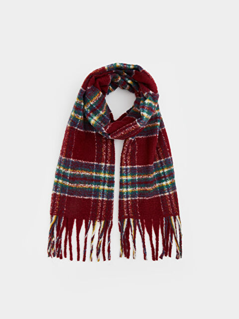 LCW ACCESSORIES Ekose Püsküllü Kadın Atkı - W5LG21Z8-YLU