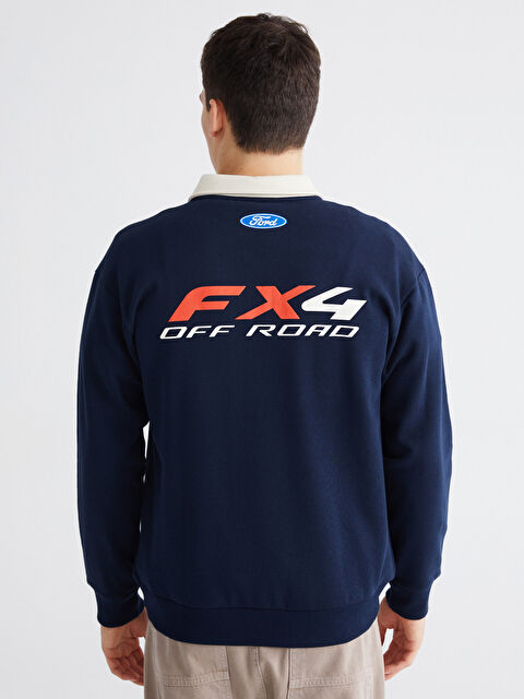 XSIDE Polo Yaka Ford Baskılı Erkek Sweatshirt - W5LG62Z8-HRC | LCW