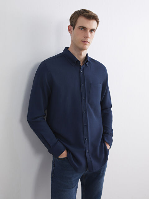 LCWAIKIKI Classic Regular Fit Uzun Kollu Erkek Gömlek - W5LJ71Z8-HGX