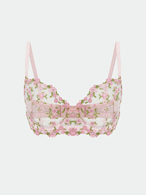 LCW DREAM Balenli Dolgusuz Çiçekli Fantezi Tişört Sütyen - W5LK08Z8-SBX