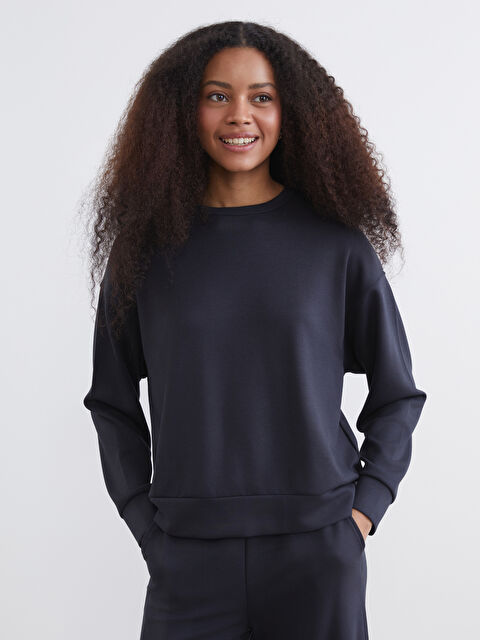 XSIDE Bisiklet Yaka Oversize Kadın Sweatshirt - W5LR07Z8-VDL
