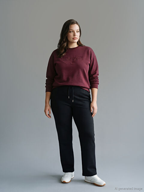 LCWAIKIKI Basic Beli Lastikli Kadın Kalın Eşofman Altı - W5LS24Z8-CVL