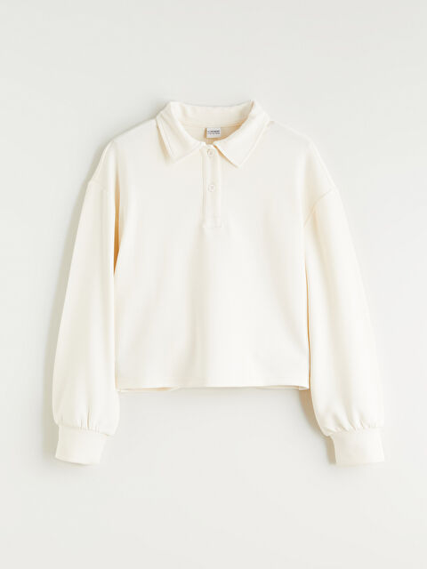 LCW Kids Kız Çocuk Polo Yaka Soft Touch Sweatshirt - W5LT98Z4-FRC