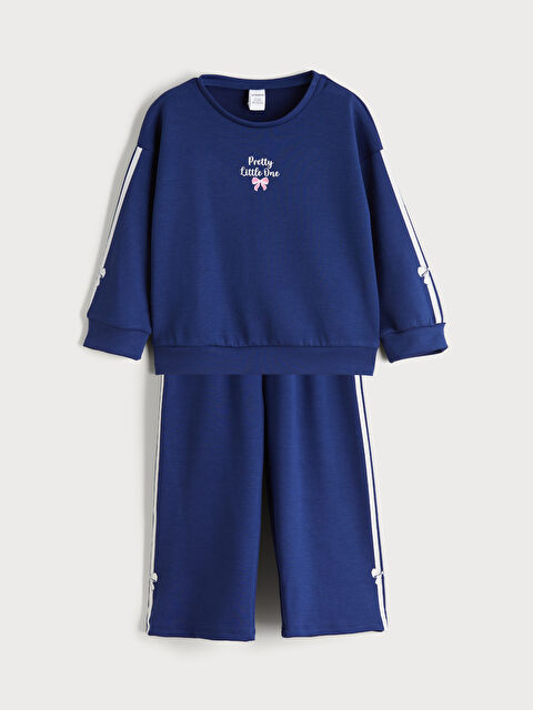 LCW Kids Bisiklet Yaka Kız Çocuk Sweatshirt ve Eşofman Altı - W5M117Z1-HPN