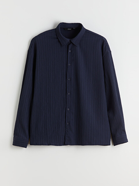 XSIDE Relaxed Fit Textured Men's Shirt - W5M189Z8-Z46 - LC Waikiki