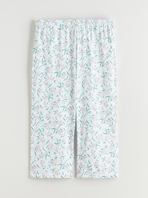 LCW DREAM Beli Lastikli Çiçekli Kadın Kapri Pijama Altı - W5M372Z8-LRA