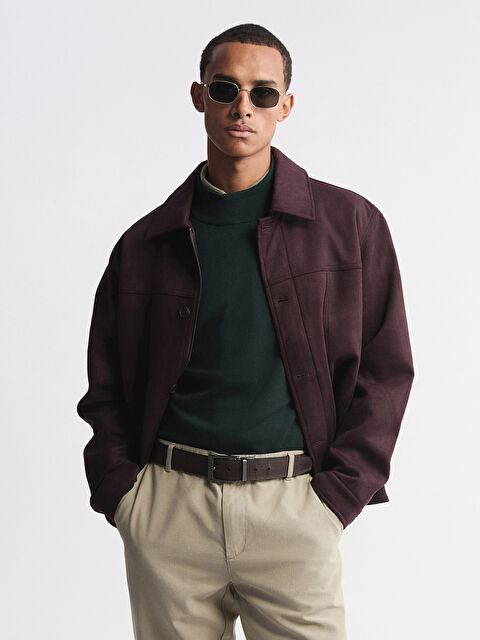 LCW Vision Rahat Kalıp Gömlek Yaka Süet Erkek Mont - W5M524Z8-CVV