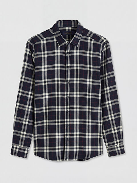 SOUTHBLUE Regular Fit Uzun Kollu Ekose Erkek Oduncu Gömlek - W5M561Z8-LMB