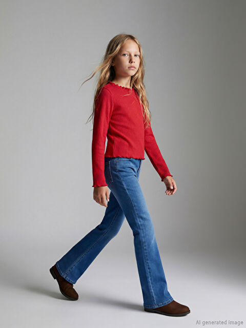 LCW Kids Flared Trousers For Girls - W5M853Z4-H45