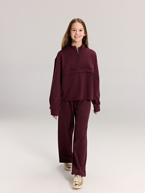 LCW Kids Dik Yaka Kız Çocuk Sweatshirt ve Eşofman Altı - W5MA43Z4-VXT