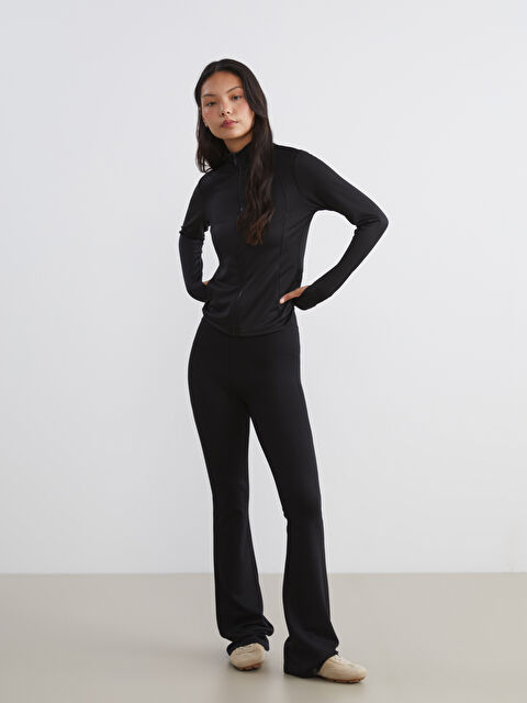 KOOR SPORT Beli Lastikli İspanyol Paça Kadın Tayt Pantolon - W5MA67Z8-CVL