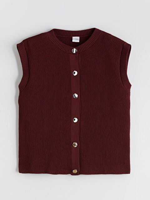 LCW Kids Bisiklet Yaka Kız Çocuk Triko Yelek - W5MC38Z4-21P