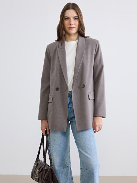 LCWAIKIKI Classic Kruvaze Yaka Kadın Blazer Ceket - W5MD94Z8-1J0