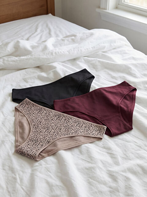 LCW DREAM Leopar Desenli Bikini Külot 3'lü - W5MF38Z8-LQY