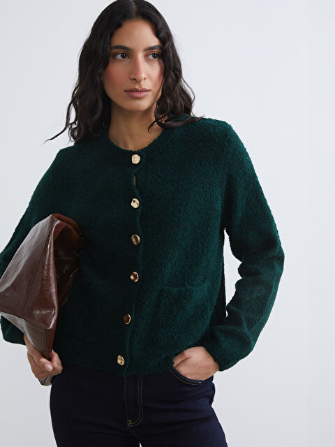 LCW Modest Bisiklet Yaka Kadın Triko Hırka - W5MG57Z8-ELQ